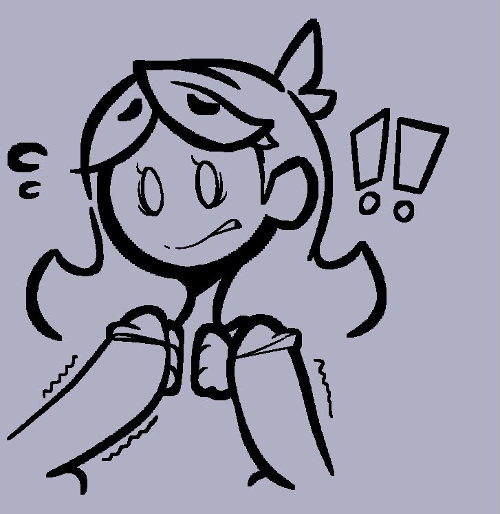 !! 1girls disembodied_penis erection exclamation_point flying_sweatdrops hard_pixels jaiden jaiden_animations line_art mmf_threesome multiple_penises sole_female surprised sweat tremble_lines trembling_penis youtube youtuber