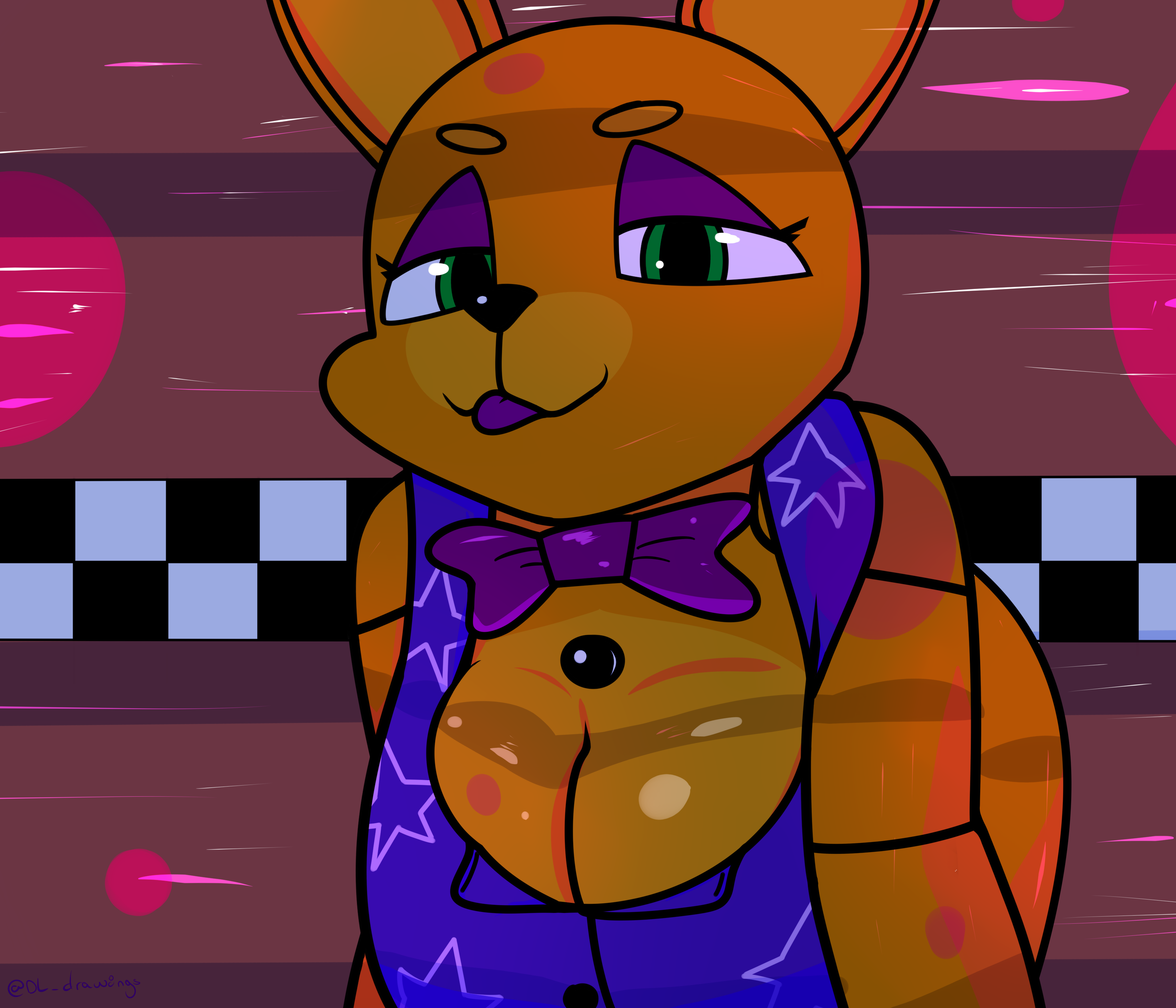 absurd res, animatronic, big breasts, bow tie, breasts, cleavage, clothed, clothing, crawling, desesperadoleon, female, five nights at freddy's, hi res, lagomorph, leporid, long ears, machine, mammal, rabbit, robot, rule 63, scottgames, simple background, solo, spring bonnie, spring bonnie (fnaf), tongue, tongue out, yellow body