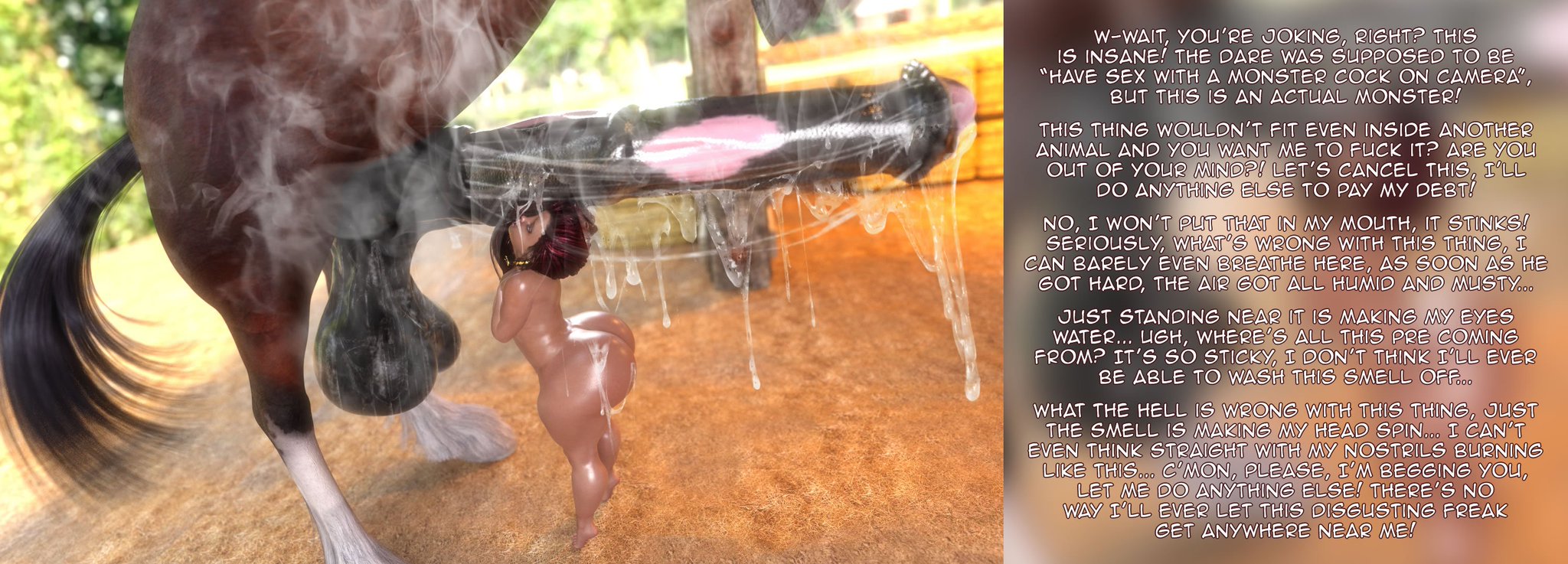 1boy, 1girls, 3d, animal penis, ass, balls, big ass, big balls, big butt, big penis, brequine, edit, equine, equine penis, excessive precum, female, feral, feral on female, feral on human, horse, horse penis, horsecock, huge balls, huge cock, hyper balls, hyper penis, imminent rape, imminent sex, interspecies, inu (rivaliant), large penis, male, musk, musk clouds, musky, musky cock, naked, penis, precum on penis, rivaliant, size difference, smaller female, stallion, story, thick thighs, wide hips, zoophilia