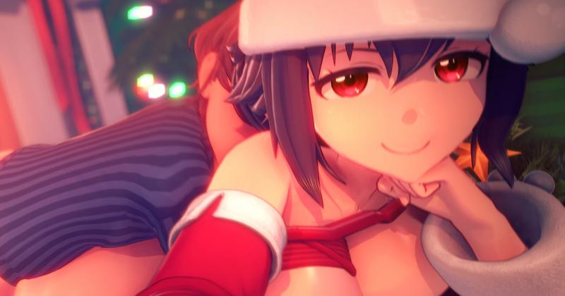 anna anon, ass, ass out, big ass, blanket, breasts out, christmas, smaller male, tagme, tagme (character)