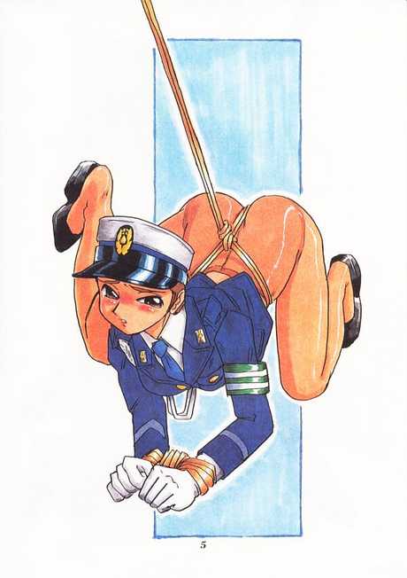 1994 1girls all_fours blush bondage female gloves hat original pantyhose police_uniform police_woman policewoman union_of_the_snake