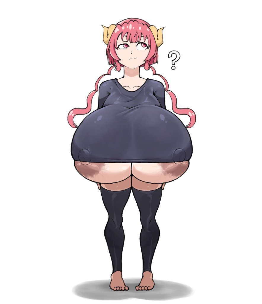 dark_nipples gigantic_breasts huge_areolae huge_breasts ilulu_(dragon_maid) massive_areolae massive_breasts sagging_breasts srjrgart underboob