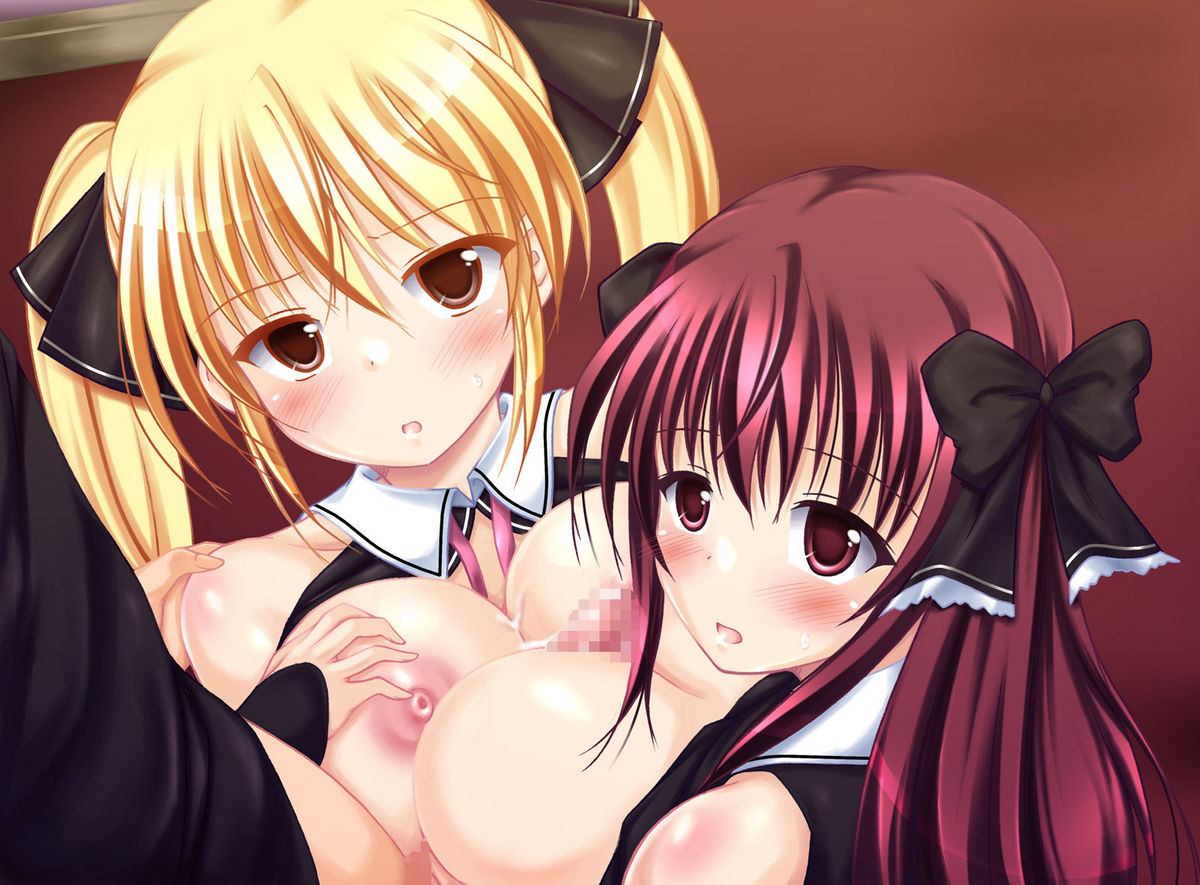 2girls amane_(dream_c_club) blush breasts censored double_paizuri dream_c_club female large_breasts male mian_(dream_c_club) multiple_girls nipples paizuri penis straight uminchu