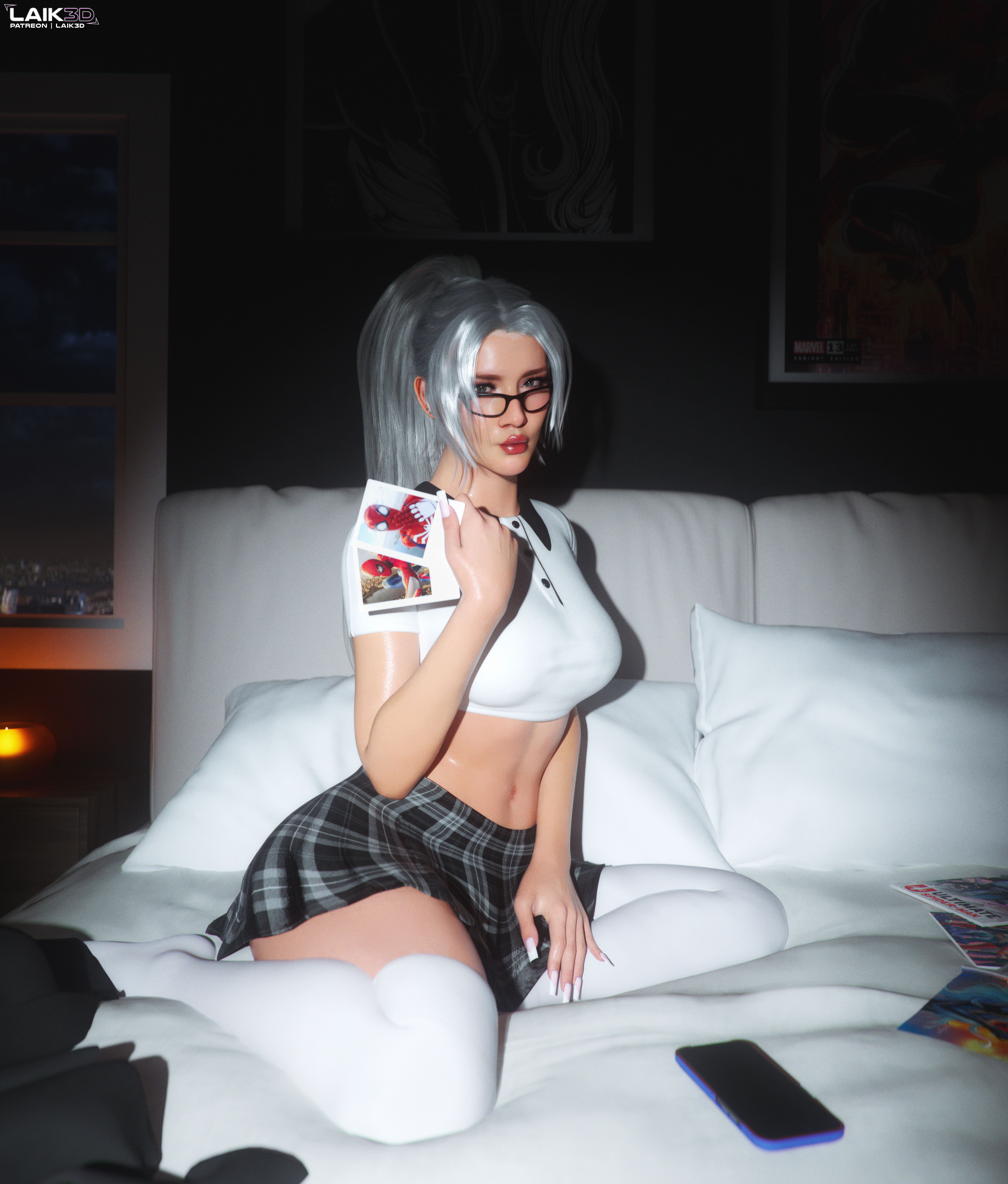 1girls, 2026, 3d, 3d (artwork), black cat (insomniac), black cat (marvel), felicia hardy, female, high quality, high resolution, highres, laik3d, marvel, marvel comics, self upload, spider-man (insomniac series), spider-man (series)