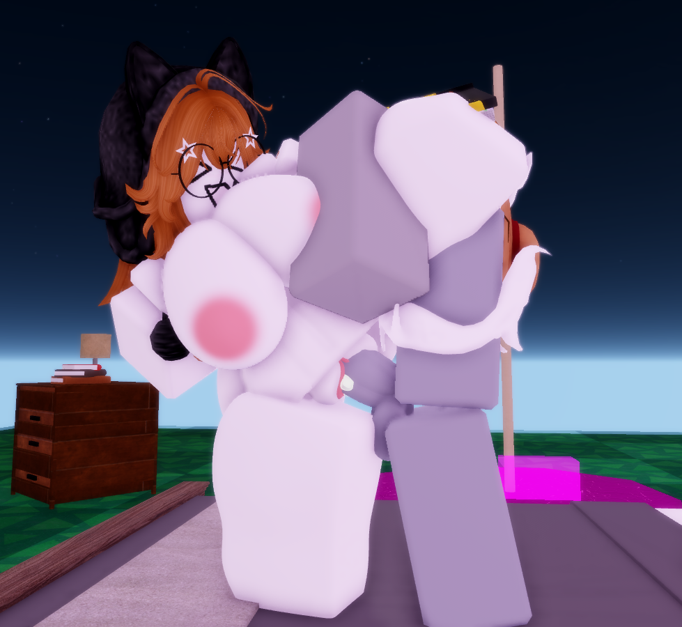 1boy 1girls 3d artist_request big_ass big_breasts leg_up roblox roblox_avatar roblox_studio robloxian tagme