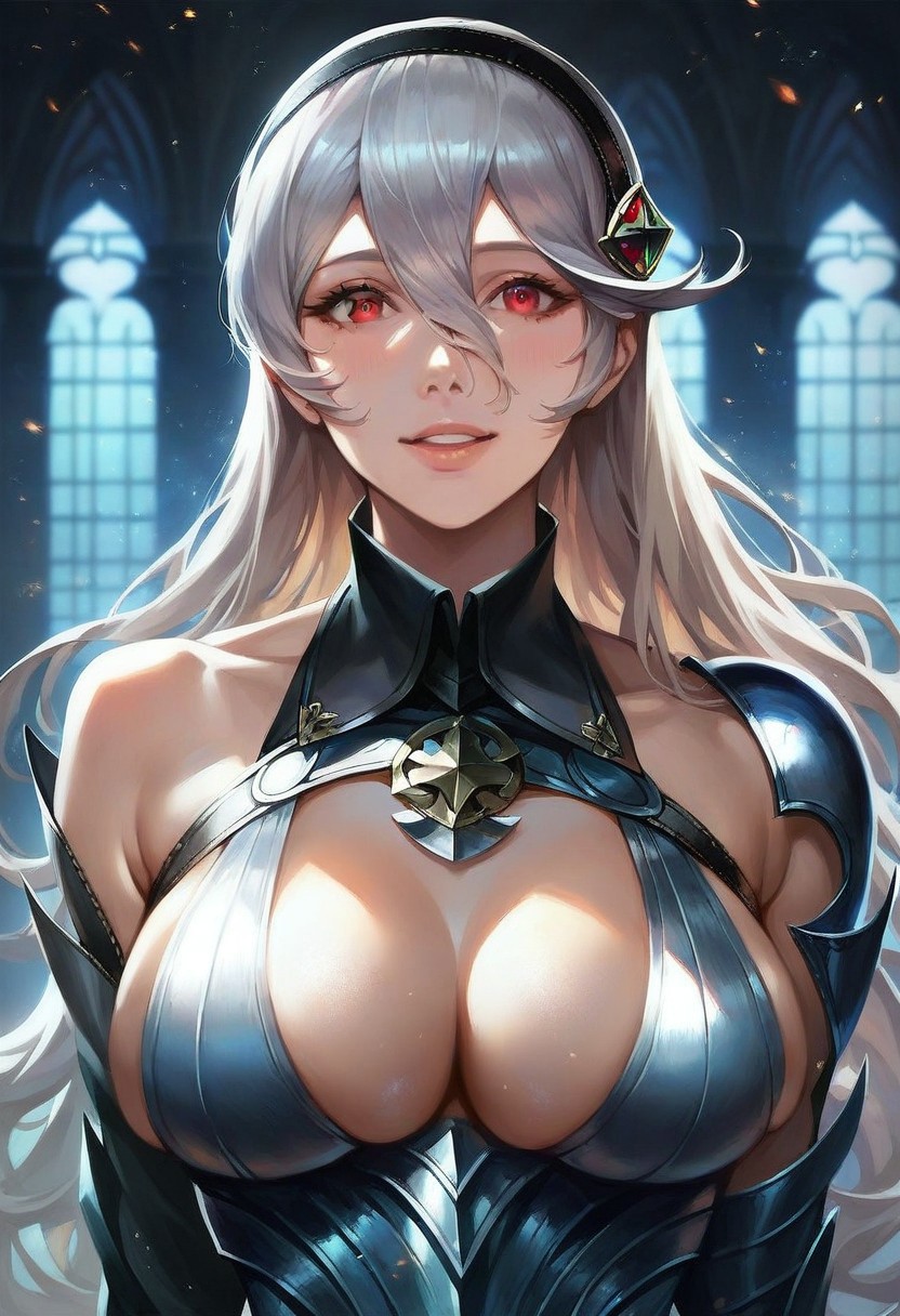 1girls 2024 2024s ai_generated armor big_breasts black_hairband breasts corrin_(fire_emblem) corrin_(fire_emblem)_(female) female female female_only fire_emblem fire_emblem_fates hair_between_eyes hairband human human_female human_only intelligent_systems light-skinned_female light_skin long_hair looking_at_viewer nai_diffusion nintendo red_eyes solo solo_female stable_diffusion standing video_game video_game_character video_games white_hair