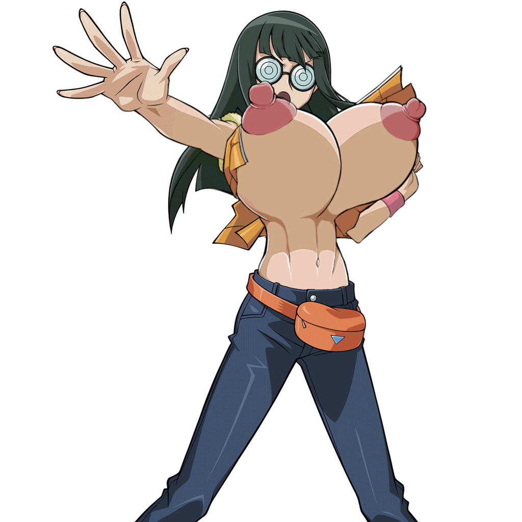 big_breasts bimbo breasts carly_carmine carly_nagisa gigantic_breasts gigantic_nipples glasses green_hair huge_breasts huge_nipples hyper_breasts large_breasts nipples topless yu-gi-oh! yu-gi-oh!_5d's