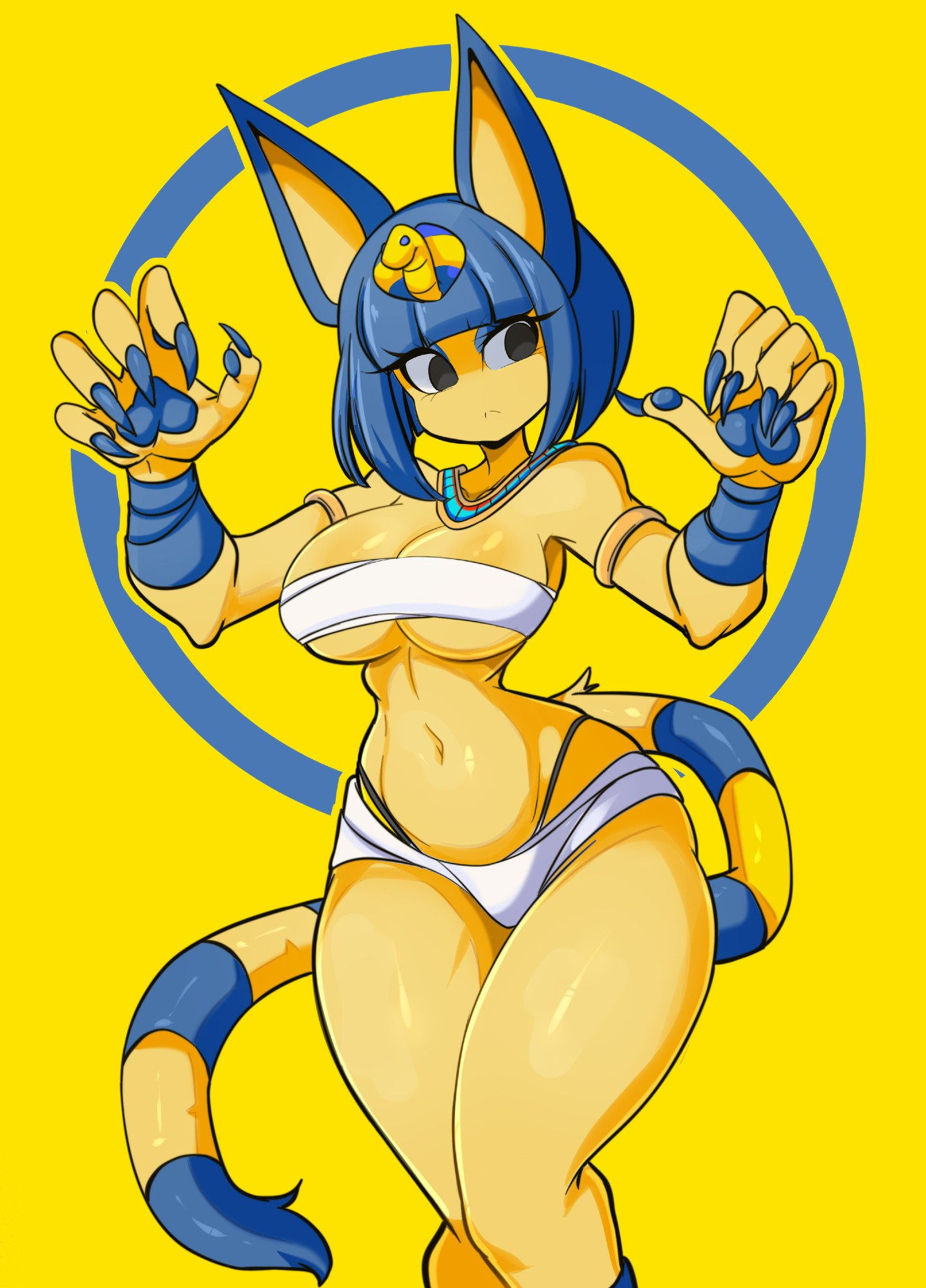 animal crossing, ankha, big breasts, breasts, cleavage, female, furry, huge breasts, lucyfercomic, nintendo, tagme, thick thighs, wide hips