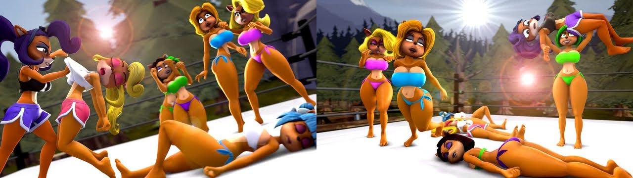 6+girls activision ami_bandicoot anthro ass bandicoot bandicoot_girl blonde_hair blonde_hair_female breasts catfight chakraeyes coco_bandicoot crash_(series) defeat defeated face_down faint fainted fight isabella_bandicoot kick kicking knocked_out liz_bandicoot long_hair long_hair_female lying lying_down lying_on_stomach megumi_bandicoot multiple_girls on_front on_stomach punch punching ryona short_hair short_hair_female tagme tawna_bandicoot two_panel_image unconscious unconscious_female wrestling wrestling_ring