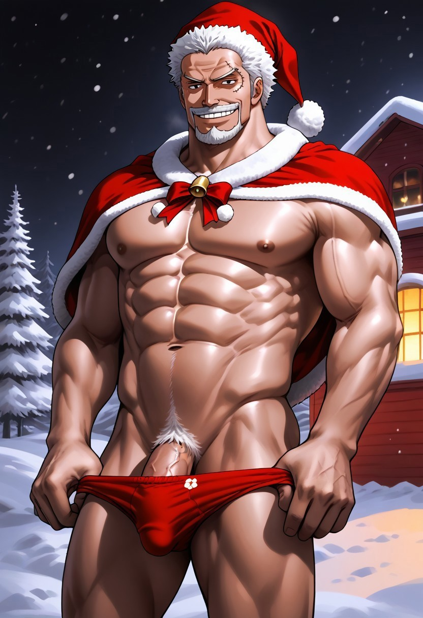 1boy 1male 1man abs ai_generated artist_request bara bara_tiddies bara_tits biceps big_bulge big_cock big_dick big_penis boner bulge bulge_through_clothing christmas christmas_outfit cock dick erect_penis erection european_mythology gay happy_trail male male_focus male_nipples male_only male_pubic_hair man manly monkey_d_garp muscular_male mythology nipples one_piece pecs pectorals penis pubes pubic pubic_hair public_domain santa_claus vein veins veins_on_dick veiny veiny_cock veiny_dick veiny_muscles veiny_penis yaoi