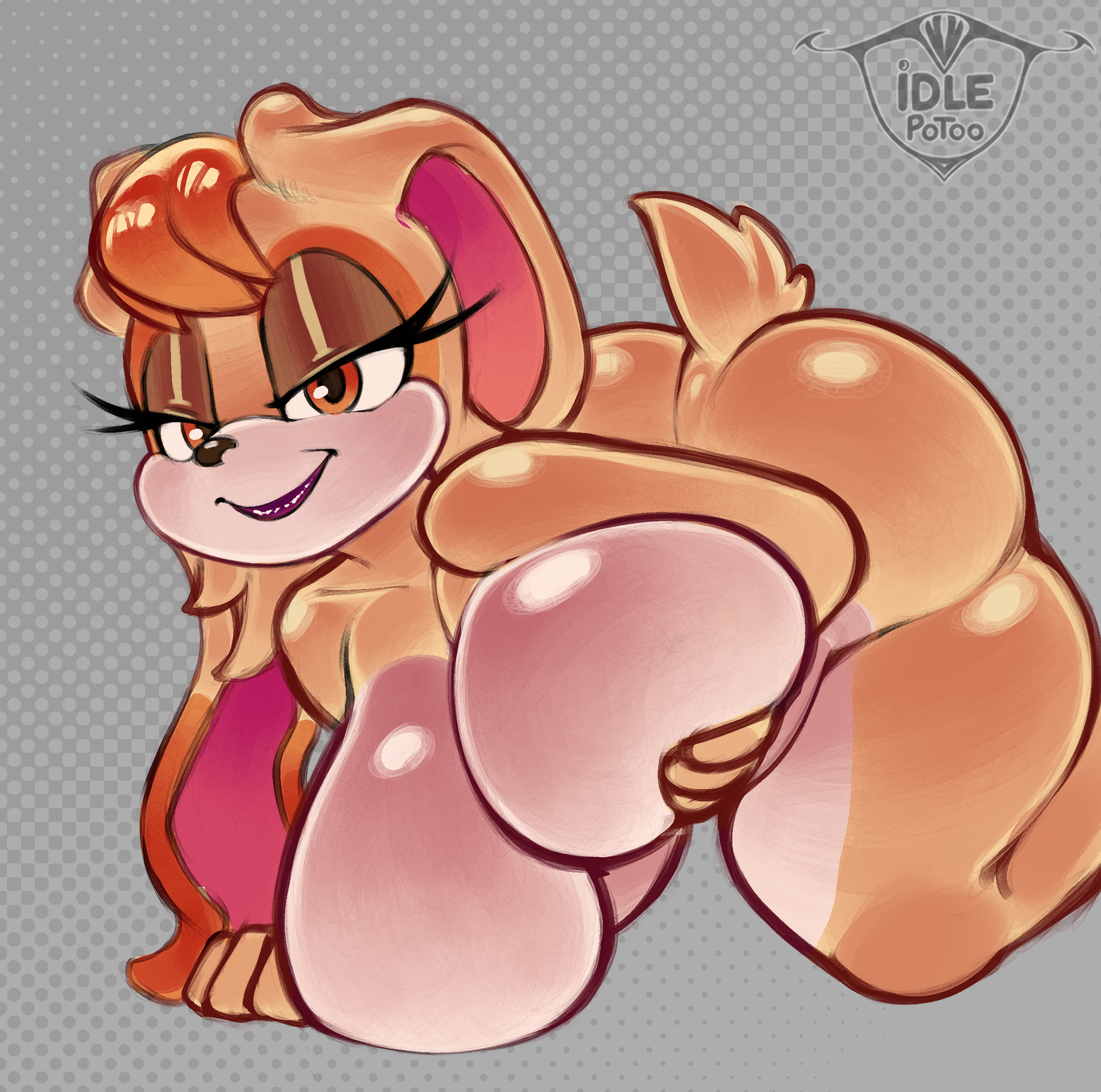 all fours, anthro, ass, big ass, big breasts, breasts, completely nude, female, female focus, female only, half-closed eyes, huge breasts, humanoid, idlepotoo, l1girls, large breasts, looking at viewer, mature female, milf, mother, nude, nude female, rabbit, rabbit humanoid, smiling at viewer, sonic (series), sonic the hedgehog (series), thick thighs, vanilla the rabbit, voluptuous, voluptuous female