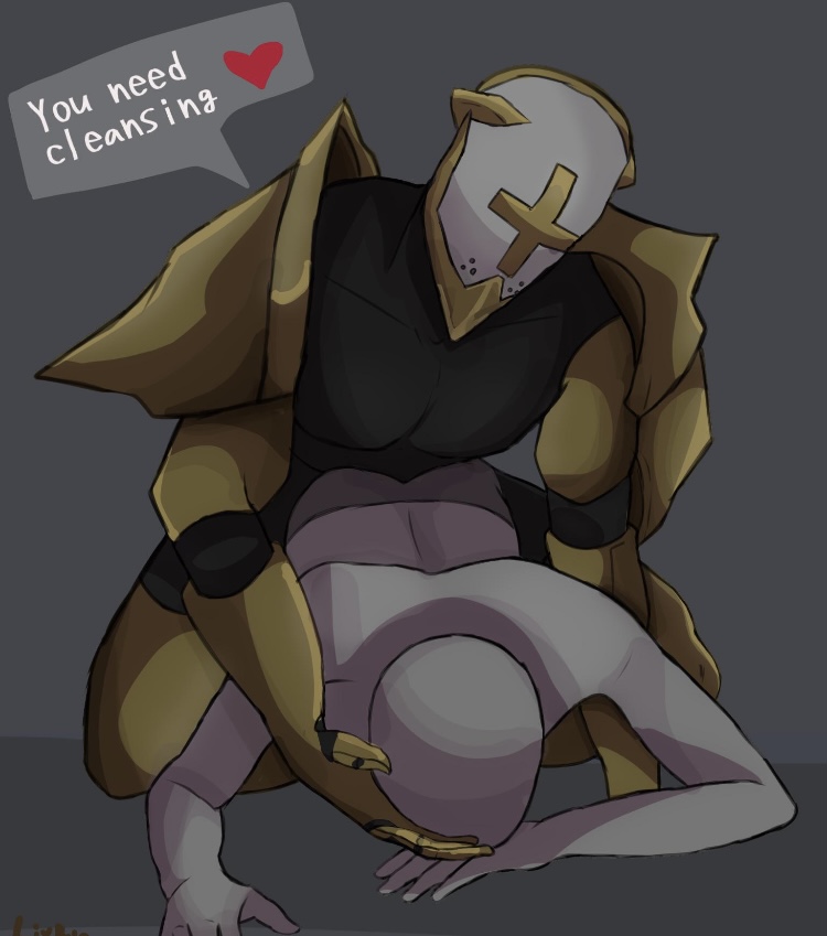 1boy, ambiguous gender, gabriel (ultrakill), male, questionable consent, tagme, ultrakill