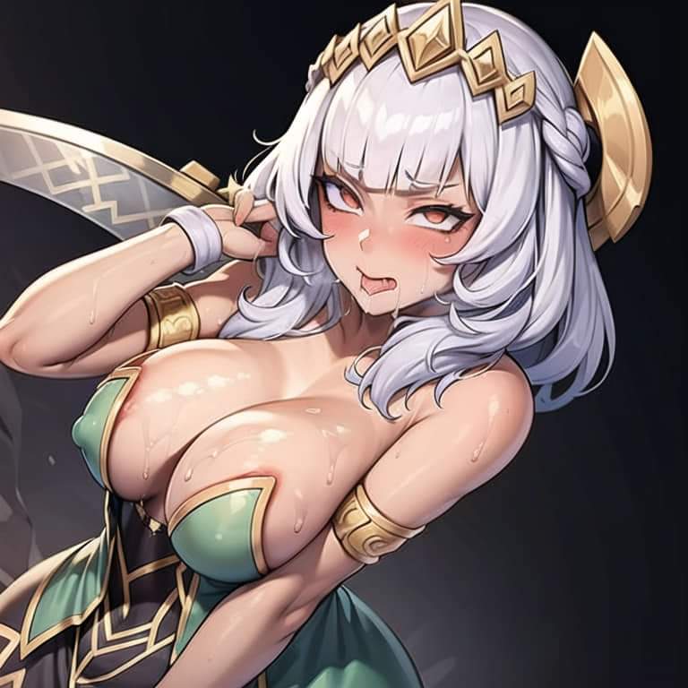 ahe gao, ai generated, big breasts, blush, breasts, female, female only, league of legends, qiyana yunalai