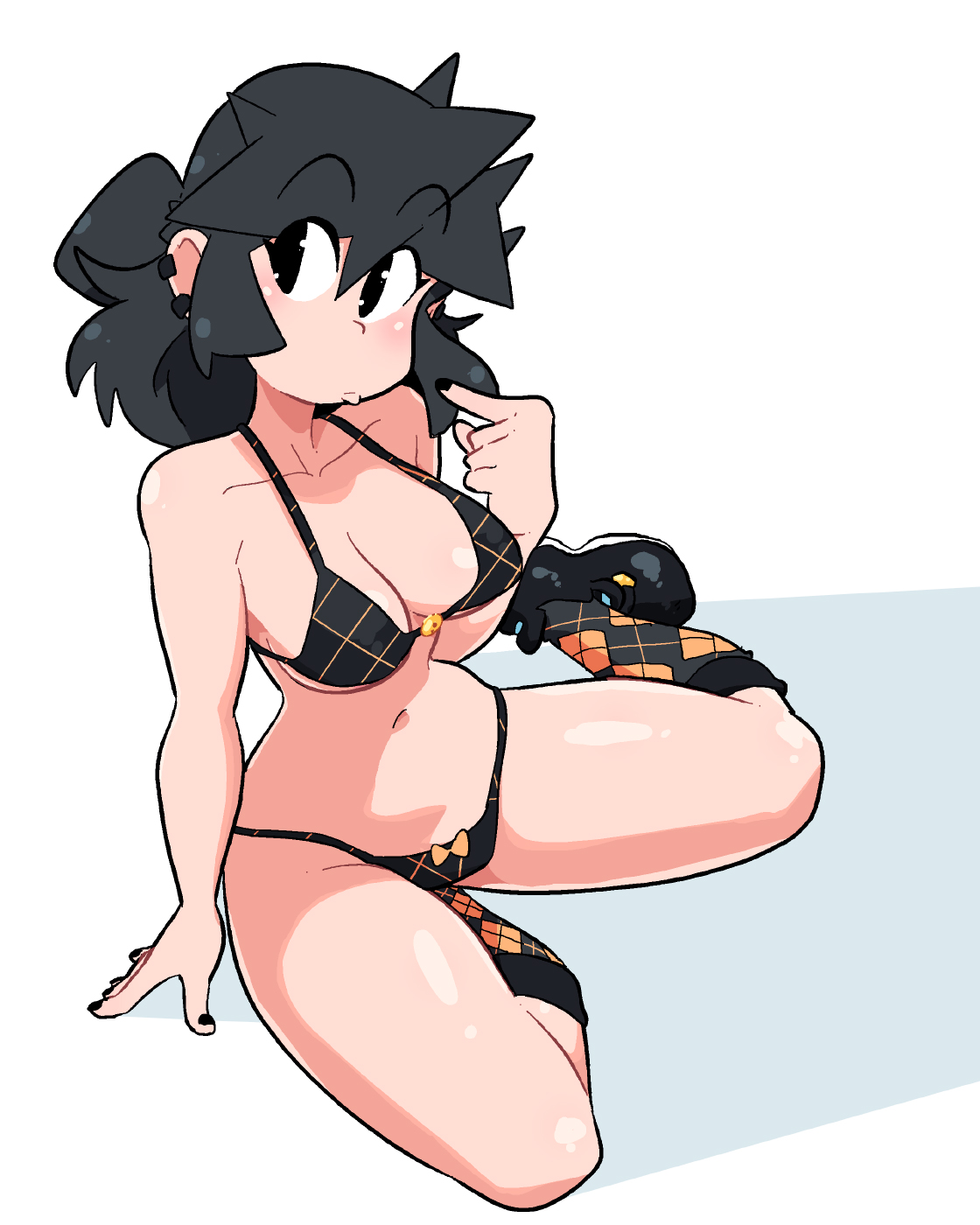 bra, lucia (scott malin), original, original character, panties, scott malin, socks and shoes