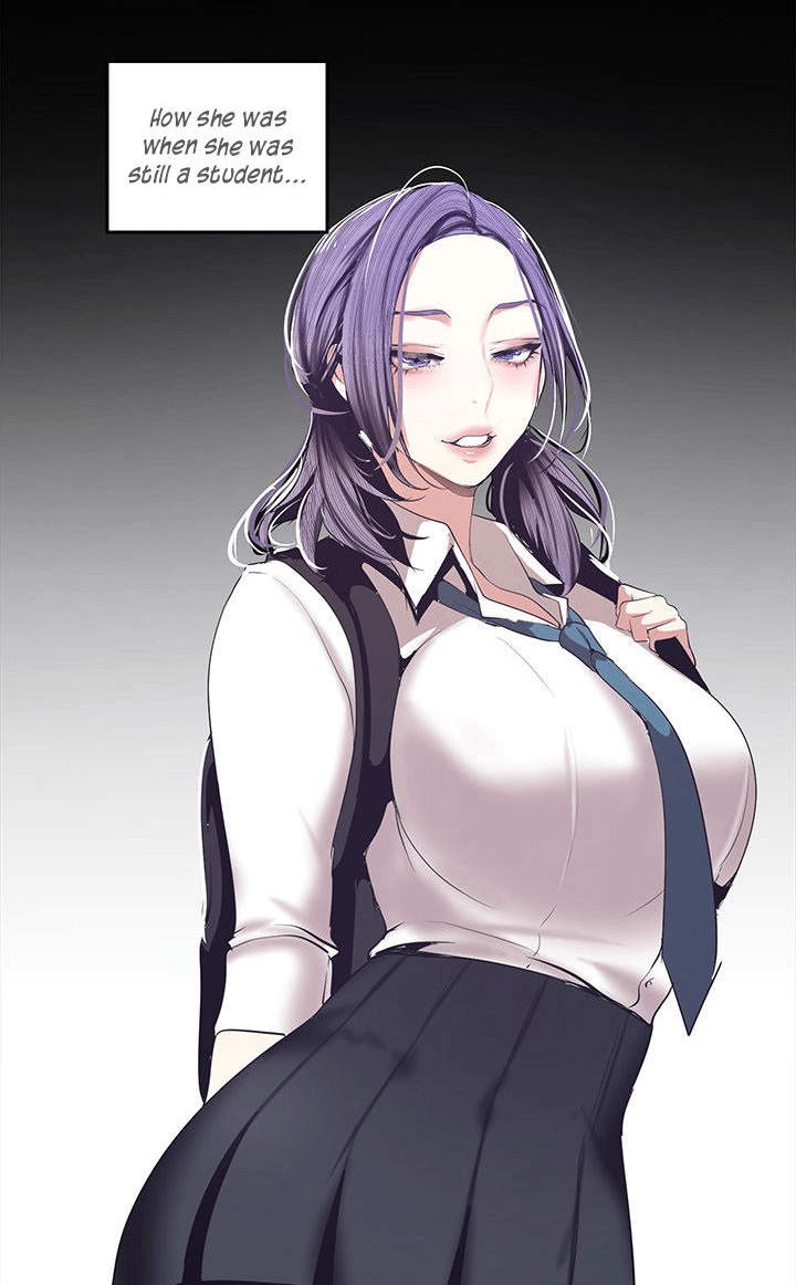 brave_new_world english_text kim_mi-jung large_breasts necktie pleated_skirt purple_eyes purple_hair school_uniform schoolgirl seductive_eyes text text_bubble twintails yoongonji younger_female