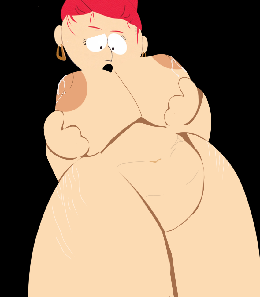 artist_request big_breasts big_nipples comedy_central featureless_crotch lactating_nipples lactation overweight perspective sheila_broflovski south_park stretch_marks thighs