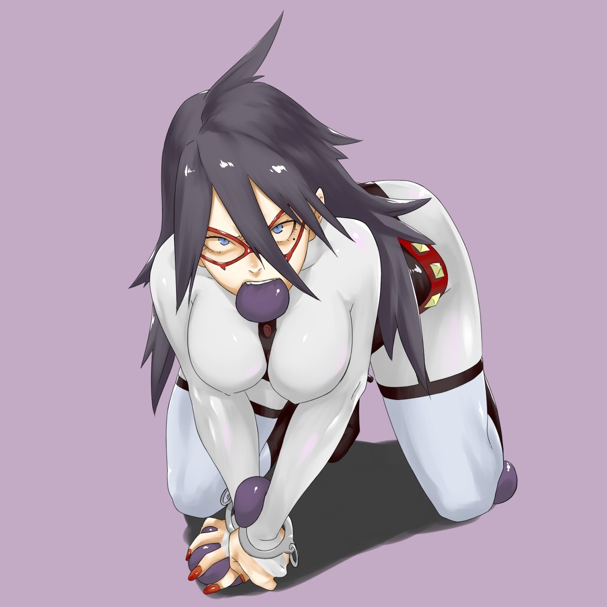 artist request, bondage, female, gagged, hero outfit (mha), midnight (my hero academia), my hero academia, nemuri kayama, solo