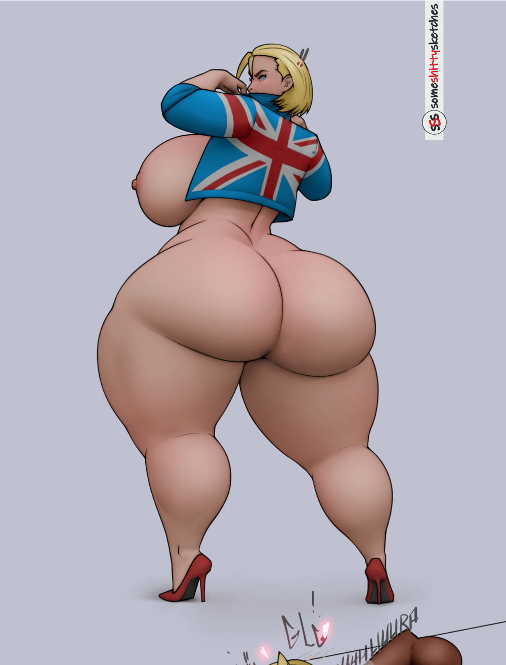 1girls, ass, big ass, big breasts, big butt, bottomless, breasts, bubble ass, bubble butt, cammy white, capcom, exposed breasts, fat ass, fat butt, female, high heels, huge ass, huge butt, someshittysketches, street fighter, street fighter 6, thick ass, thick thighs
