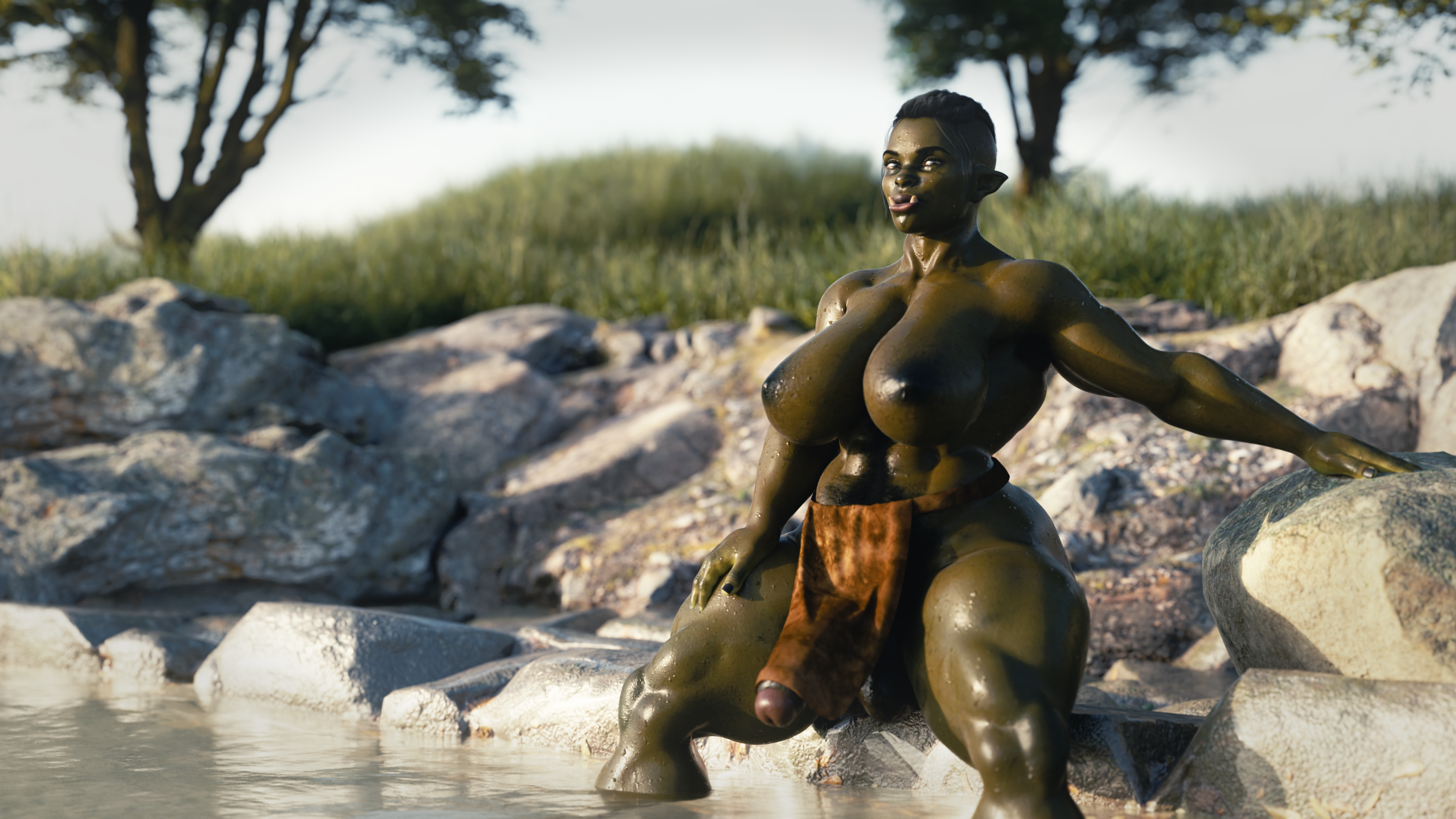1futa, 3d, abs, amazon, angry, annoyed, ass, balls, balls under clothes, ballsack, big balls, big bulge, big testicles, blender, bottomless loincloth, breasts, bulge, casual exposure, casual nudity, cleavage, clothed, clothing, daz studio, daz3d, dikgirl, fit, fit futa, flaccid, futa only, futanari, high resolution, highres, huge balls, huge breasts, huge cock, huge testicles, human, hyper, hyper balls, hyper penis, ineffective clothing, ineffective loincloth, intersex, large balls, large testicles, loincloth, loincloth lift, looking at viewer, looking down, mostly nude, muscular, muscular futa, nude, nude futa, oppai, orc, orc futa, penis, penis out, penis through leghole, penis under clothes, penis under loincloth, penis under skirt, rain, realistic, solo, standing, sweat, sweatdrop, sweaty, testicles, thick ass, thick legs, thick penis, thick thighs, tiltproofno, veiny, veiny penis, warrior, water, wet, wet body, wet clothes, wet hair, wet skin, wide hips