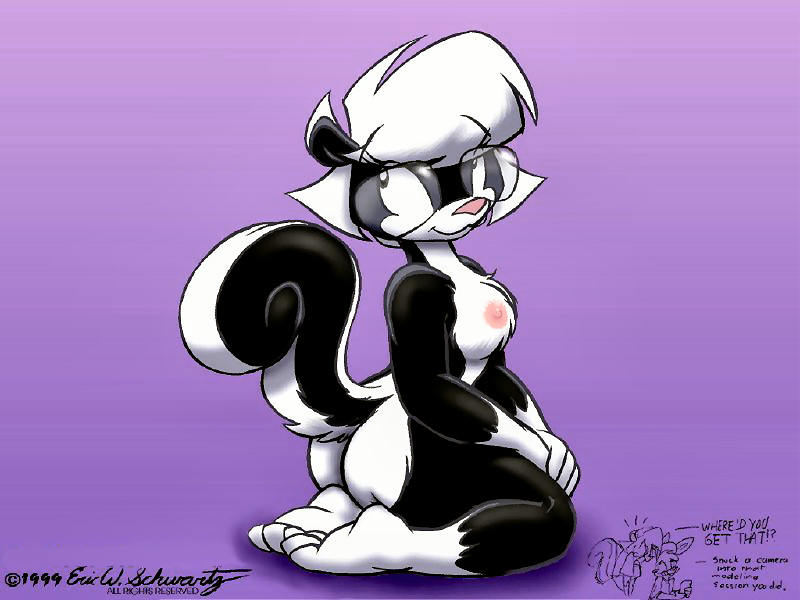 1990s 1999 20th_century anthro ass breasts edit eric_schwartz female glasses nipples sabrina_conrad sabrina_online skunk solo