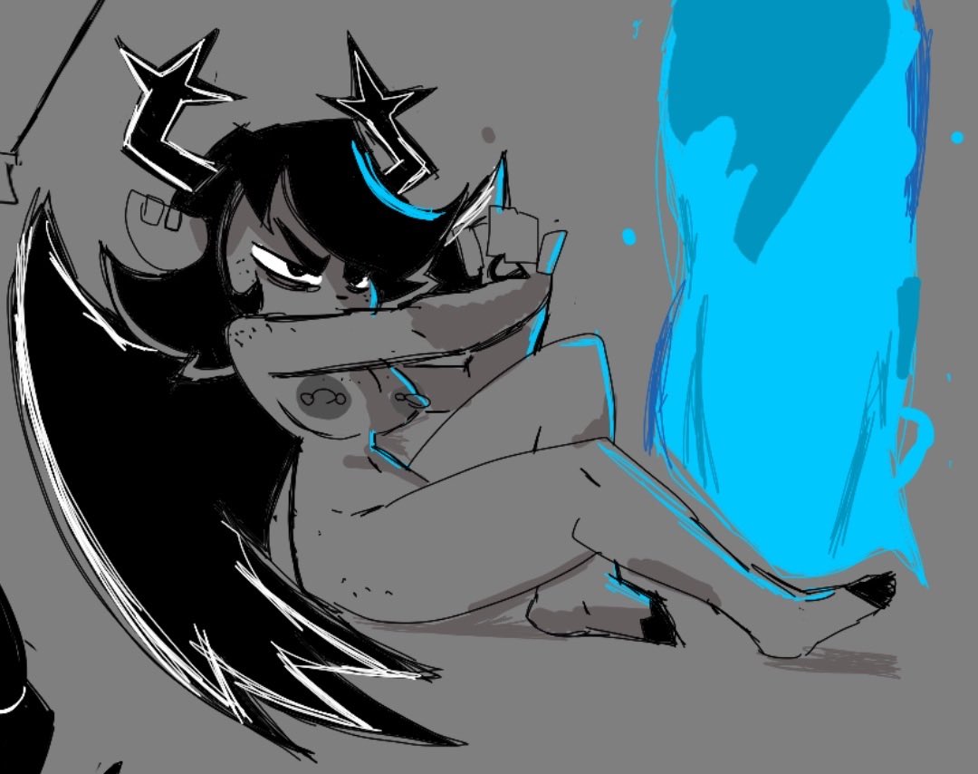 1girls, anthro, areolae, asrielhadapoint, barefoot, black hair, breasts, december, december holiday, deer, deer girl, deltarune, dess holiday, fallen angel, fallen angel (cabanel), female, female focus, female only, furry, hair, horn, horns, nipple piercing, nipples, parody, solo, solo focus, tomfooleryarts, tommytornado, wings