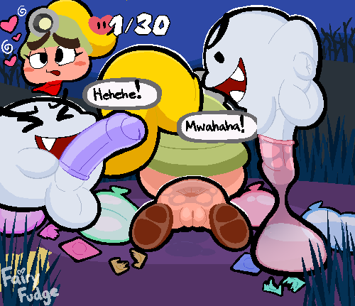 1girls 2boys after_anal after_sex anus backsack balls blonde_hair blue_condom boo_(mario) closed_eyes colored_condom condom condom_balloon condom_wrapper cross-eyed dazed digital_media_(artwork) evil_laugh eyelashes fairyfudge female filled_condom foreskin gameplay_mechanics genitals goombella green_condom gui hair half-erect health_bar heart_symbol imminent_feces imminent_scat laugh looking_pleasured low_res male male/female mario_(series) mining_helmet nintendo open_mouth outside paper_mario penis pink_condom ponytail puffy_anus pussy questionable_consent sexual_barrier_device signature uncircumcised wearing_condom