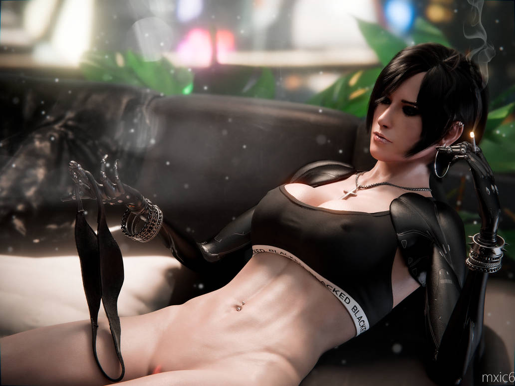 1girls, 3d, ada wong, black bra, black panties, blacked, blacked clothing, bottomless, bottomless female, bra, cyborg, cyborg girl, female, mxic6, panties, resident evil, resident evil 6, solo, underwear