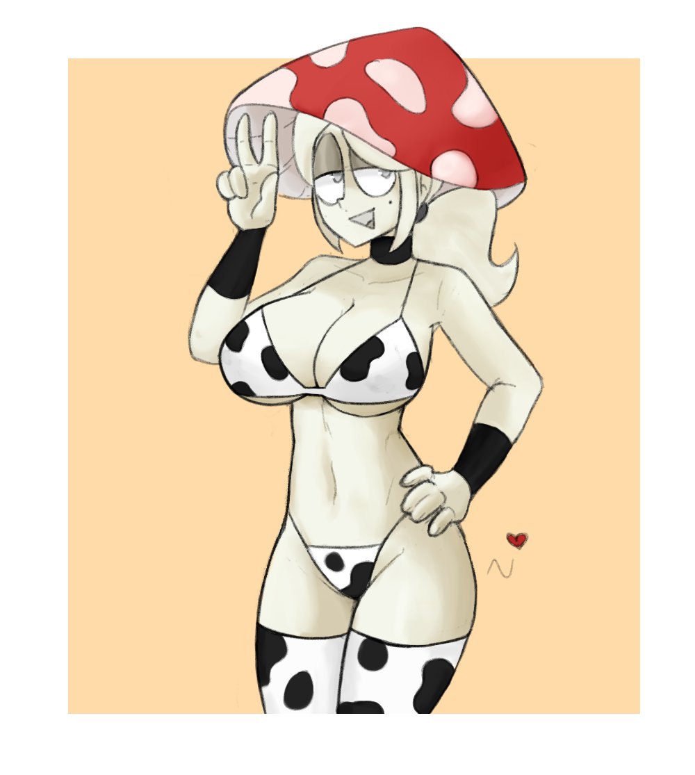 cow_girl fungi garp_sand heart mom_(garp_sand) mushroom_humanoid original_character tagme