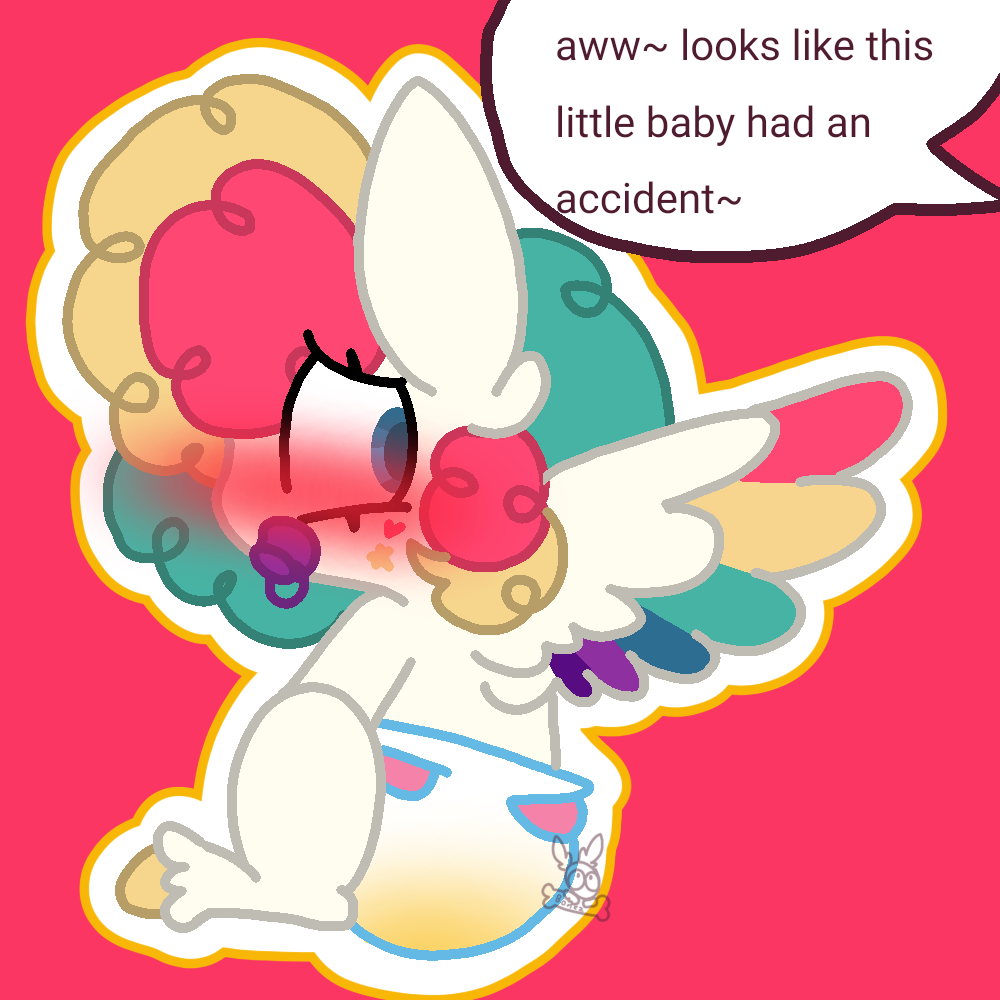 abdl beetlebonez chibi cute cutie_mark diaper diaper_fetish diaper_only diapersitting male my_little_pony peeing sissy