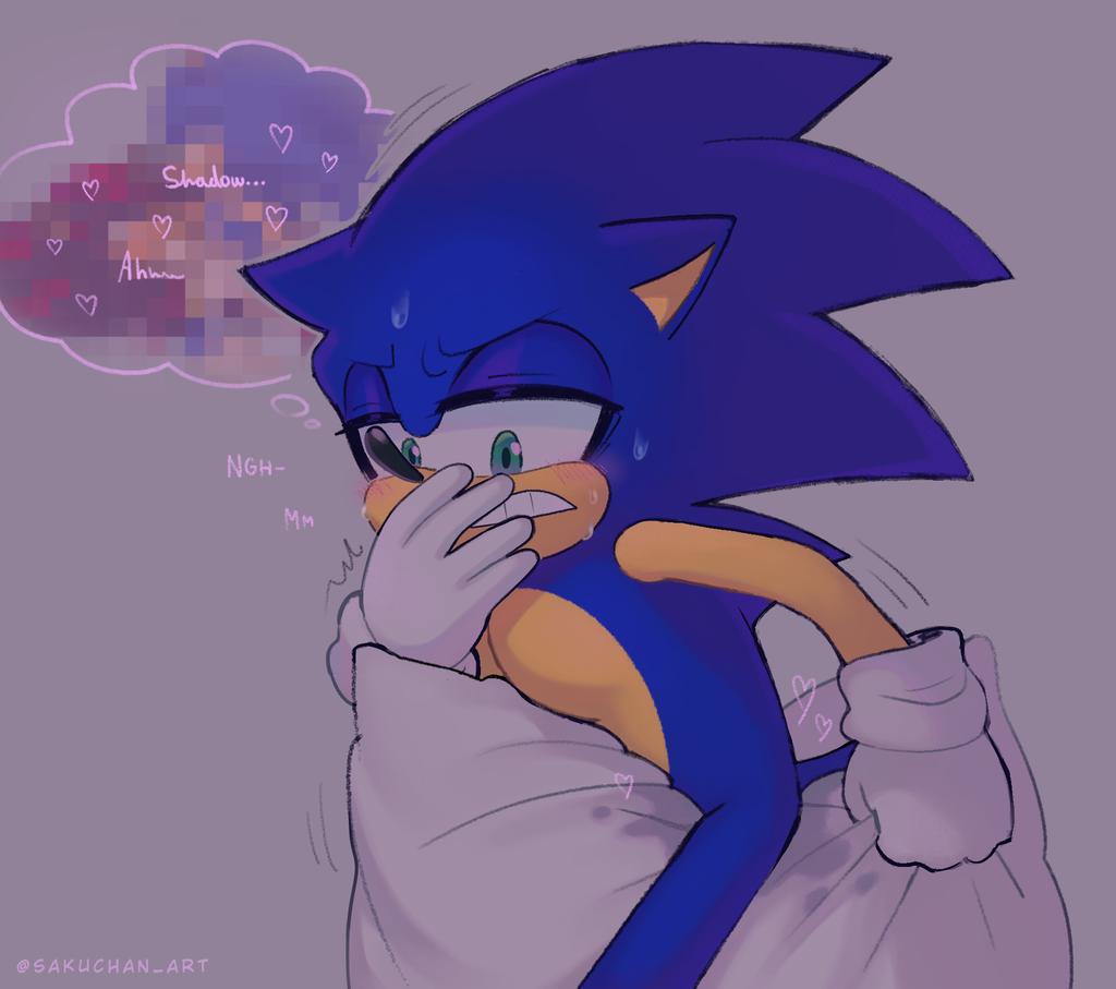 1boy, anthro, blush, blush lines, censored, fantasizing, fantasy, furry, gay, gay sex, grinding, gritted teeth, heart, horny, male, male only, masturbation, mosaic censoring, pillow, pillow humping, sega, shadow the hedgehog, solo, solo focus, sonic (series), sonic the hedgehog, sonic the hedgehog (series), stained sheets, sth shadz, sweat, yaoi