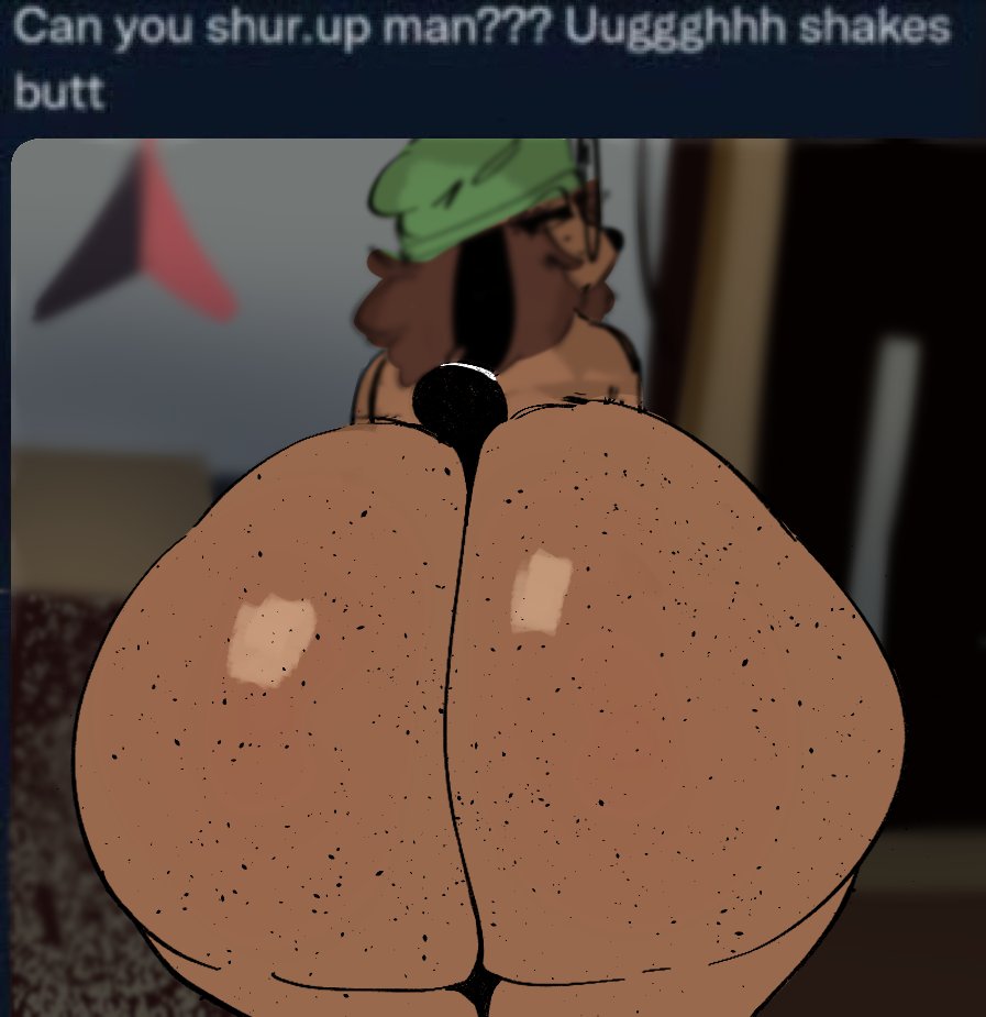 big_ass bubble_butt butt_crack completely_nude dark-skinned_female dark_skin dokitokiii female glasses huge_ass meme peta_petaa soup_(peta_petaa)