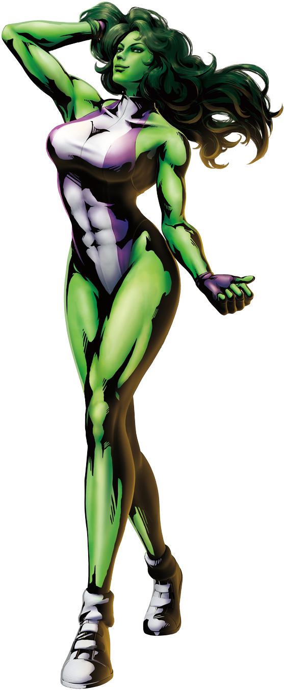 1girls abs abs_visible_through_clothing artist_request big_breasts female female_only fingerless_gloves fit fit_female flowing_hair gloves green-skinned_female green_body green_eyes green_hair green_skin heroine legs leotard long_hair looking_at_viewer marvel marvel_comics marvel_vs._capcom marvel_vs._capcom_3 official_art posing seductive_smile she-hulk shoes smile solo strutting superheroine thighs transparent_background