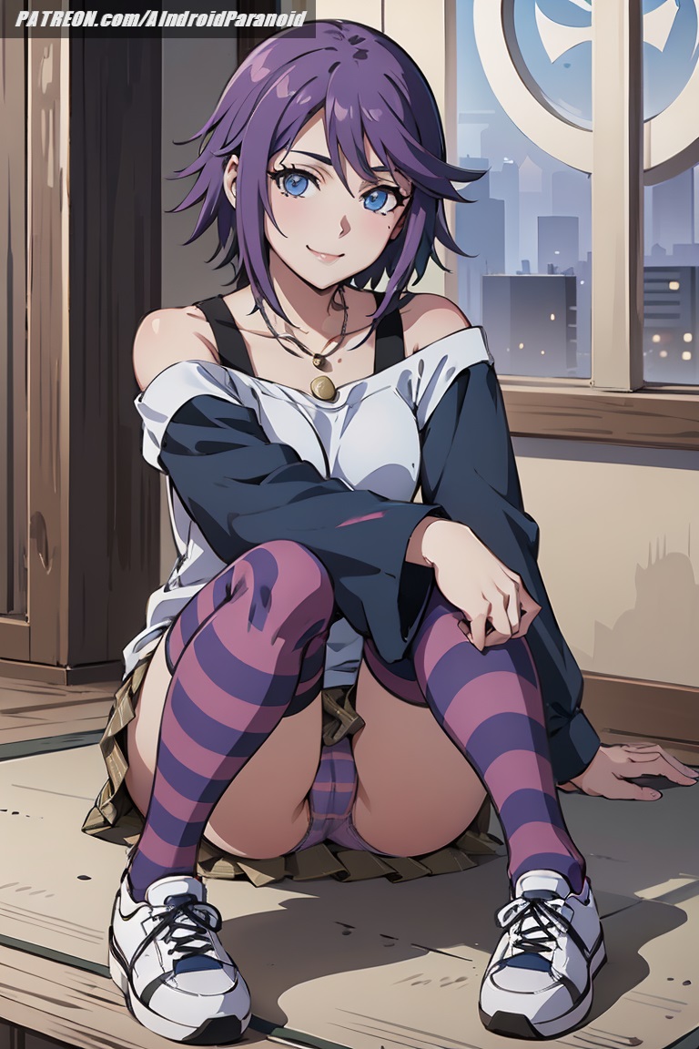 ai_generated aindroidparanoid ass breasts cameltoe cute fat_ass huge_ass indoors large_ass miniskirt narrow_waist panties petite purple_eyes purple_hair rosario+vampire schoolgirl shirayuki_mizore short_hair skirt slim_waist stable_diffusion