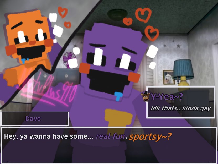 anal anal_sex dave_miller_(dayshift_at_freddy's) dayshift_at_freddy's depixelization dsaf english_text gay jack_kennedy_(dayshift_at_freddy's) male/male male_only nsfwplus910 orange_skin purple_skin text yaoi