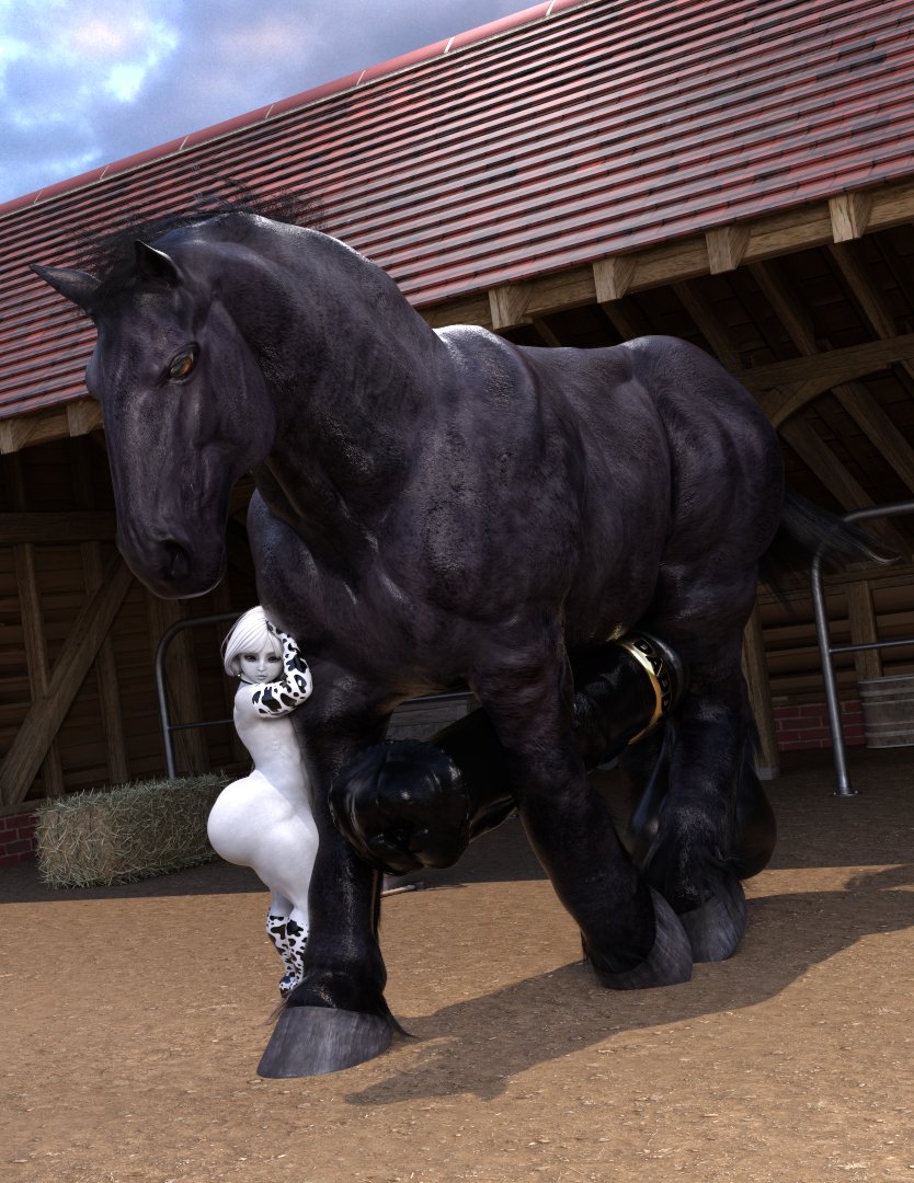 3d 3d_(artwork) animal_genitalia animal_penis big_ass big_balls big_butt big_penis black_body black_fur black_hair black_penis cock_ring cow_print equid equine equine_penis erect_penis erection flared_penis heels horse horse_penis horsecock huge_ass huge_balls huge_cock hyper hyper_ass hyper_balls hyper_genitalia hyper_penis leaning_on_another muscles muscular muscular_feral muscular_male rivaliant size_difference stable texas_(rivaliant) white_silk