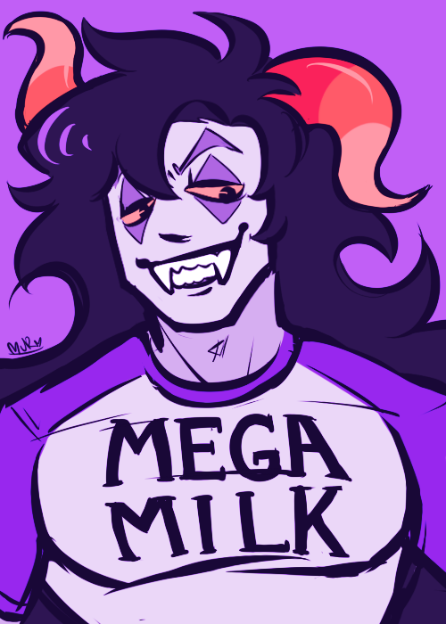 1boy black_hair hiveswap homestuck horns long_hair male male_only man_boobs man_tits marvus_xoloto mega_milk ms_paint_adventures muscular muscular_male solo solo_focus solo_male troll