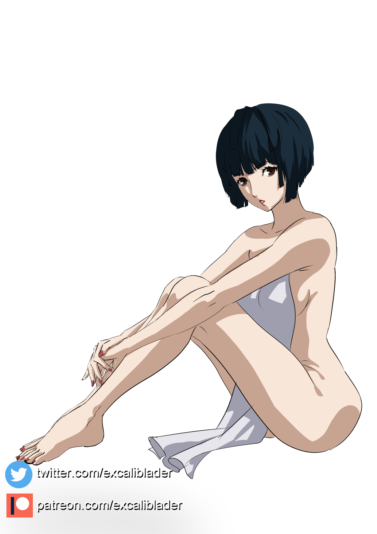 atlus, breasts, excaliblader, female, female only, naked, nude, persona, persona 5, solo, tae takemi, tagme