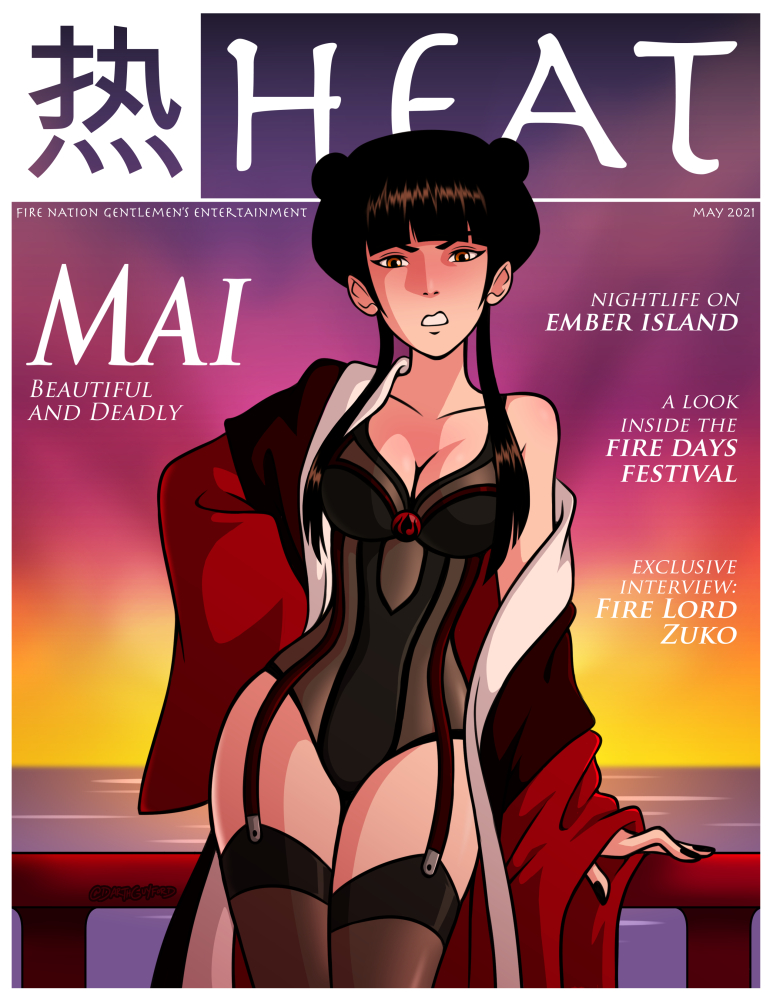 avatar_the_last_airbender bold-n-brash darthguyford female lingerie magazine_cover mai_(avatar) open_robe solo