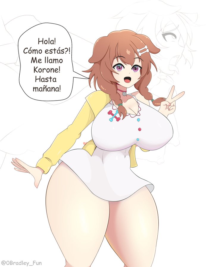 ass, background characters, big ass, big breasts, bradleyfun?, breasts, doggy style, female, hololive, hololive gamers, hololive japan, huge breasts, inugami korone, virtual youtuber, vtuber