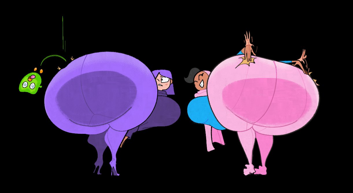 2girls, ass, ass body, bent over, big ass, big butt, breasts, clothing, dark skin, duolingo, female, female only, high heels, hijab, huge ass, huge breasts, human, hyper, hyper ass, hyper breasts, lily (duolingo), pale skin, presenting hindquarters, puntthepoodle, slapping butt, smacking ass, smacking own ass, thick ass, thick thighs, thighs, wide hips, zari (duolingo)