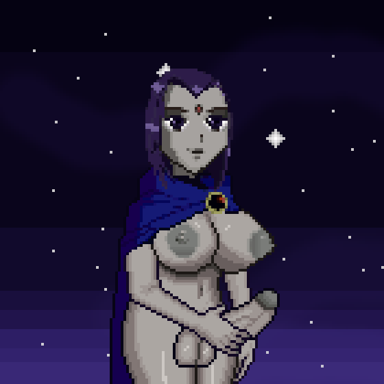 1futa big_breasts breasts dc dc_comics futa futa_only futanari grey_body grey_skin huge_breasts huge_cock mostly_nude night_sky pixel pixel_(artwork) pixel_art purple_hair raven_(dc) solo solo_futa soulbaka64 teen_titans