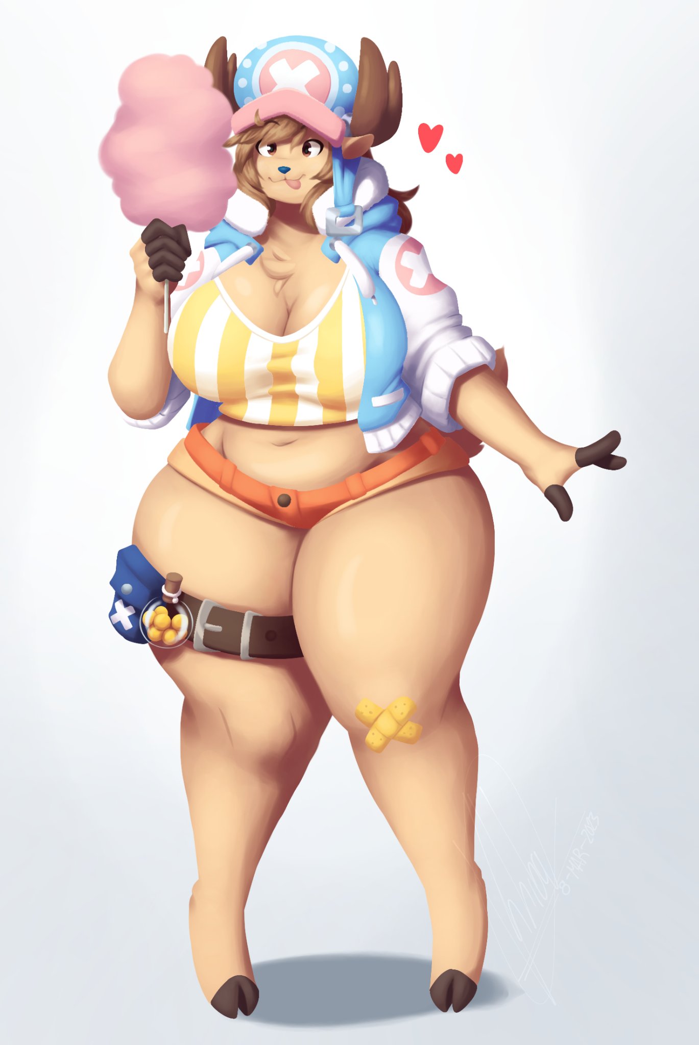 aged up, anthro, anthro only, artist request, big breasts, breasts, carmentrchubbi, female, female only, one piece, rule 63, tagme, thick thighs, tony tony chopper, wide hips