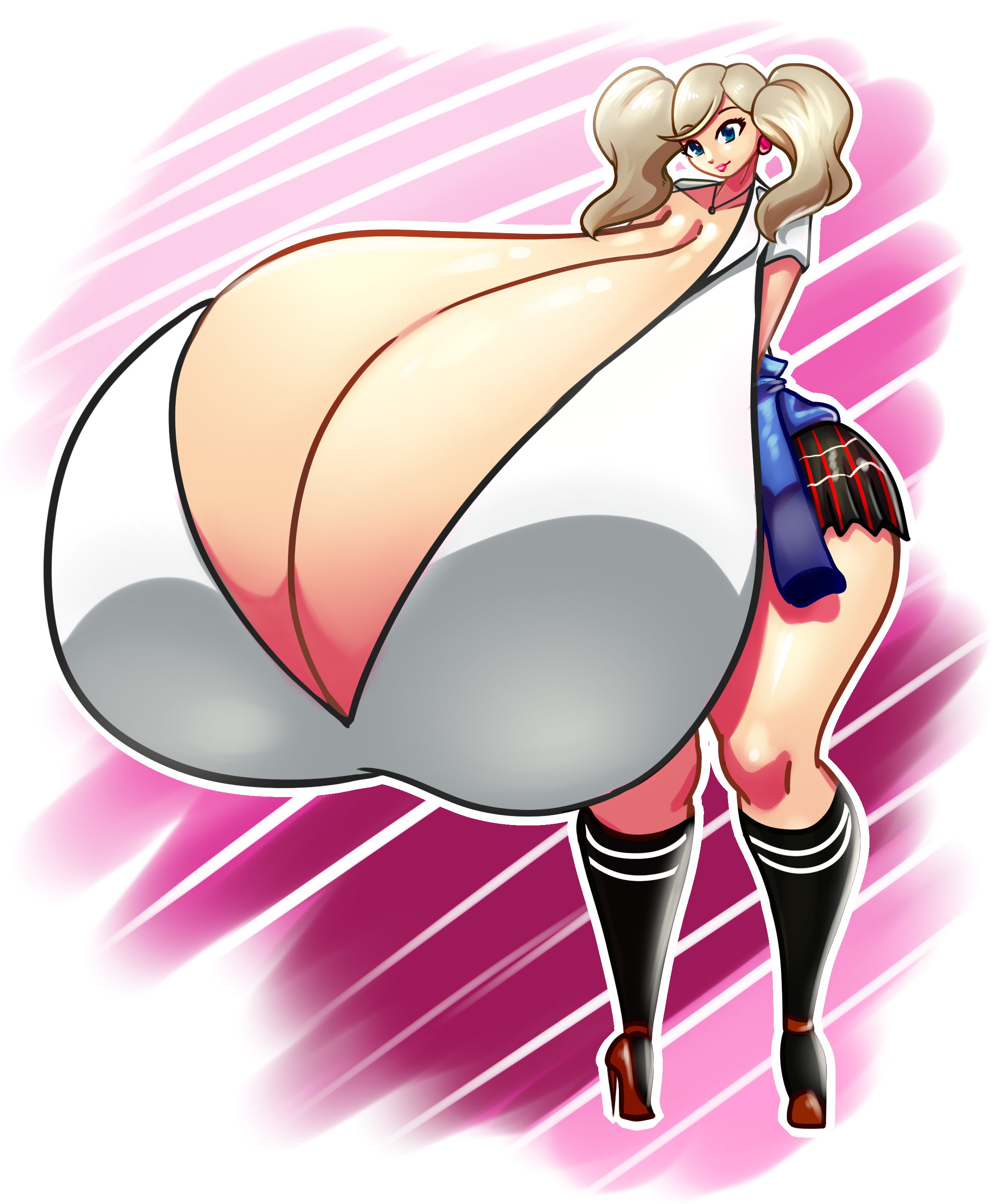 1girls, ann takamaki, ass, badonkadonks, big ass, breasts, breasts bigger than head, breasts bigger than torso, bursting breasts, enormous breasts, female, huge ass, hyper, hyper breasts, persona, persona 5, schnauzercito, skirt, tagme, thick thighs