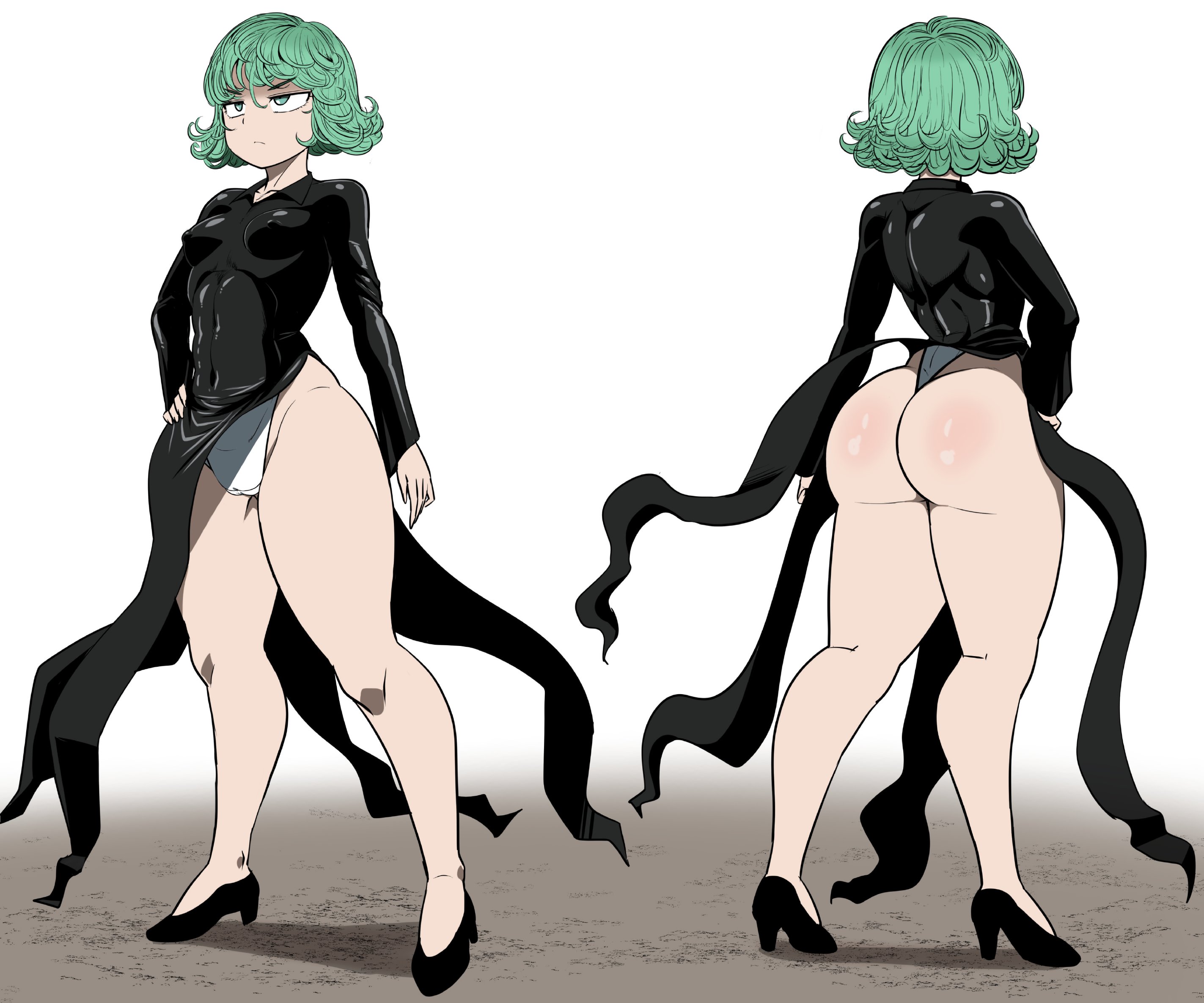 1girls, amazon (taitaitaira), ass, bottom heavy, breasts, bubble ass, bubble butt, colored, curvy, female, female only, gonzalo costa, green eyes, green hair, narrowed eyes, one-punch man, panties, pear shaped, petite, presenting, short hair, small breasts, small panties, solo, solo female, solo focus, standing, tatsumaki, thick thighs, thighs, thin waist, wide hips