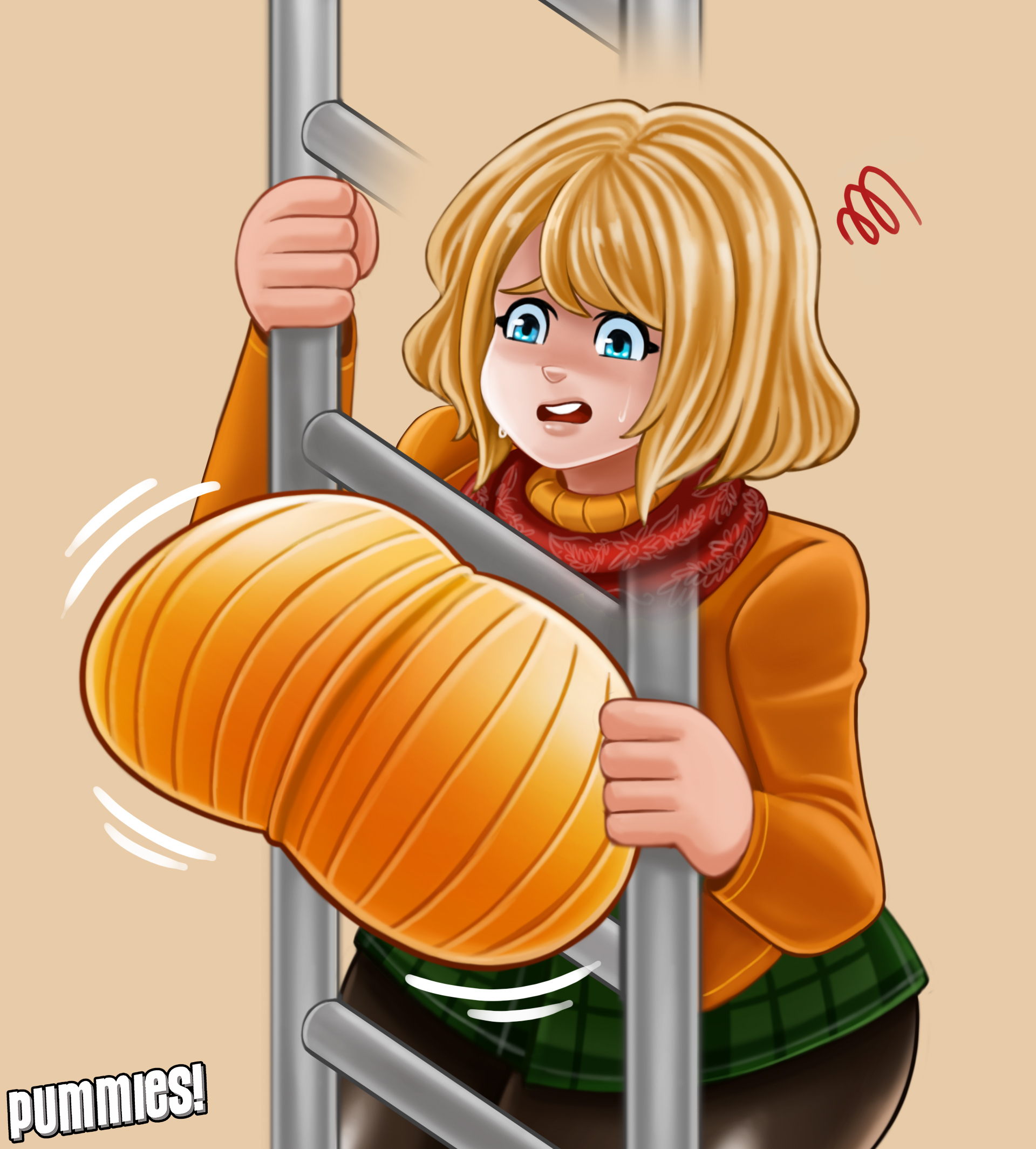 1girls, 2d, ashley graham, ashley graham (ella freya), blonde hair, blue eyes, breasts, capcom, distress, female, female only, huge breasts, leggings, light skin, light-skinned female, pummies, resident evil, resident evil 4, resident evil 4 remake, stuck, stuck in object, tagme, thick thighs
