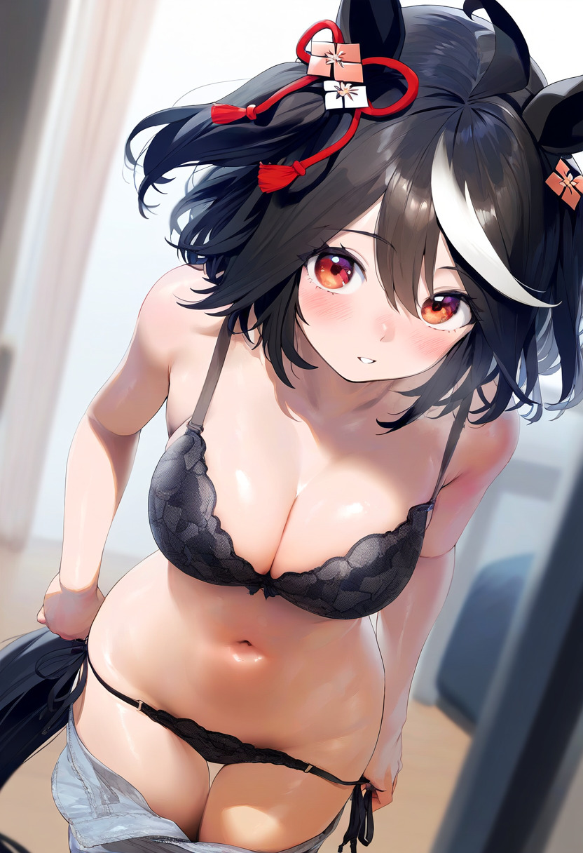 1girls ai_generated animal_ears anthropomorphization artist_request eyes female hair kitasan_black_(umamusume) legs skin tagme umamusume umamusume_pretty_derby young