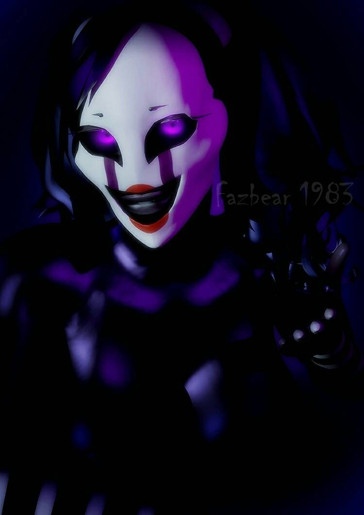 1girls, 3d, 3d (artwork), black body, black hair, disembowell (artist), female, female only, five nights at freddy's, marionette (fnaf), puppet (disembowell), puppet (fnaf), purple eyes, solo, solo female, tagme