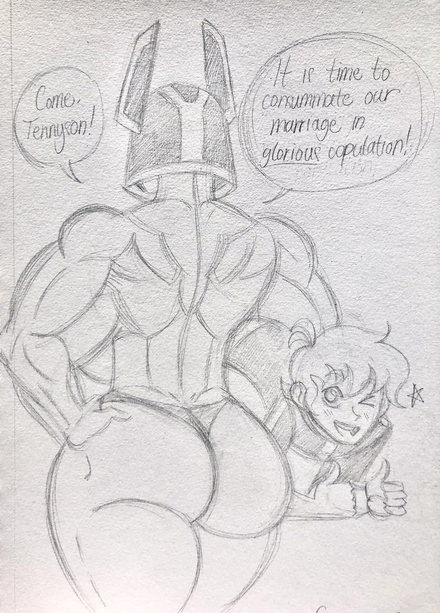 1boy, 1girls, 4 arms, alien, alien girl, alien/human, ass, ben 10, ben 10 omniverse, ben tennyson, big ass, carrying partner, female, happy, imminent sex, looma red wind, male, multi arm, multi limb, muscular, muscular female, sketch, snu-snu, speech bubble, tetramand, thumbs up, unknown artist, wink, winking