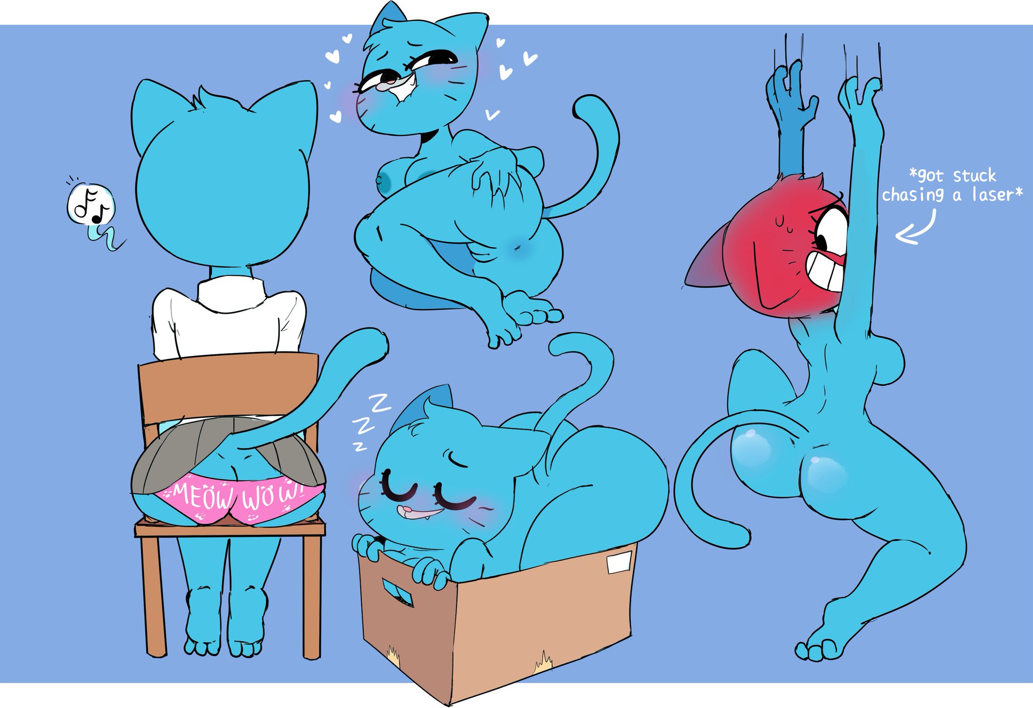 1girls, ass, big ass, breasts, embarrassed, female, nicole watterson, nude, panties, picknpull, pussy, tagme, the amazing world of gumball