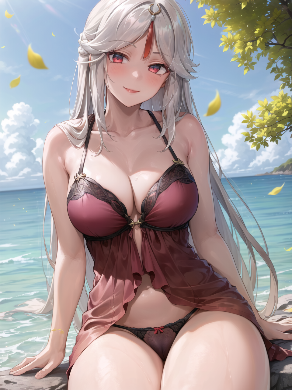 1girls, ai generated, curvaceous, curvy female, curvy figure, female, female focus, female only, genshin impact, hi res, high resolution, lingerie, mihoyo, ningguang (genshin impact), seductive eyes, stable diffusion, underwear